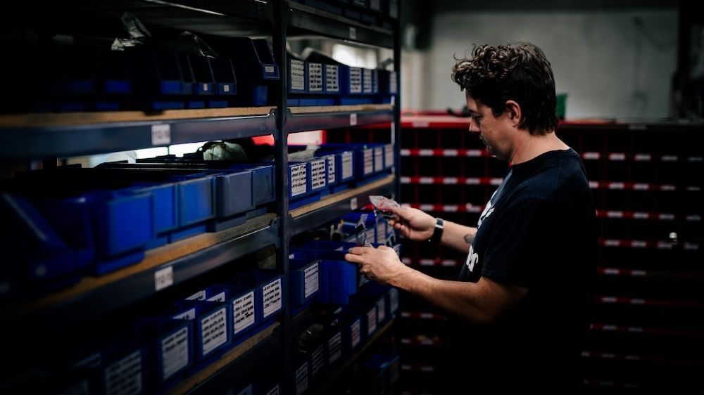 Parts inventory at the Mach 6 facility